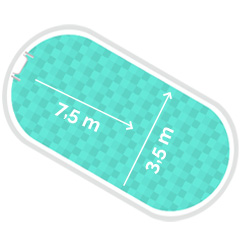 Ovalpool 3,5 x 7,5 m, Tiefe 1,5 m