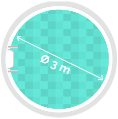 Rundpool Ø 3m, Tiefe 1,2m