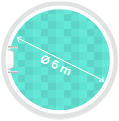 Rundpool Ø 6m, Tiefe 1,2m